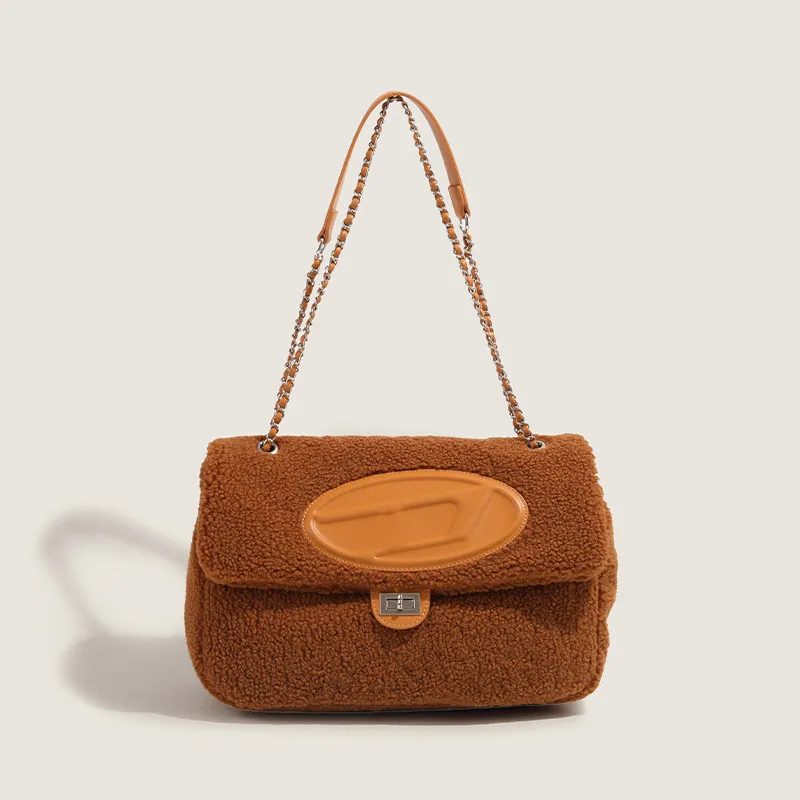 Sac à bandoulière en fausse fourrure d'hiver pour femmes, grands sacs à bandoulière en peluche, fourre-tout Simple et doux décontracté, sacs à main moelleux