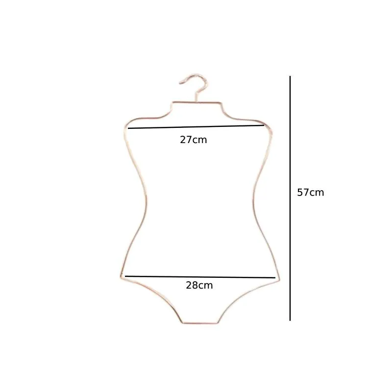  Percha de exhibición de bikini en forma de cuerpo, paquete de 6  perchas de metal para trajes de baño, perchas plegables para trajes de baño,  percha colgante de lencería para armario 