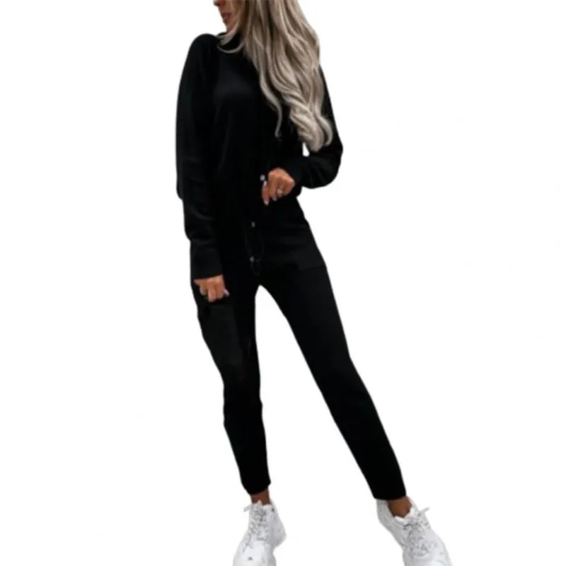 Womens Long Sleeve Running Set Womens Warm Solid Color Pullover Hoodie  Sweatpants Sport Outfit Jogger Set With Chandals Mujer Conjunto From  Moveupstore, $21.49