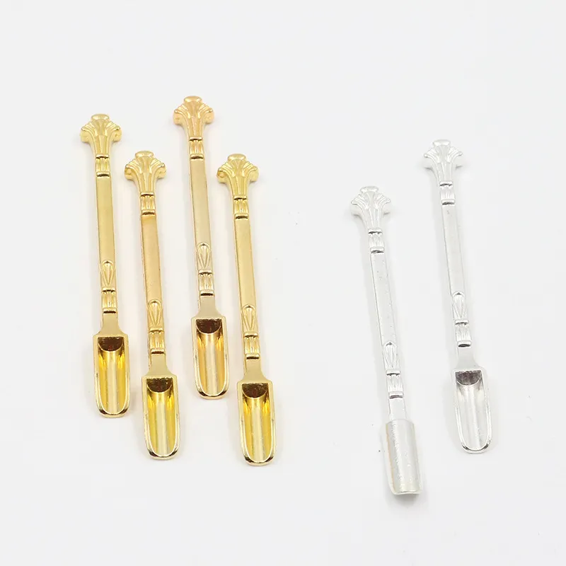 Rame oro Cera color argento Accessori pala Dab Dabber Tool 80mm erba secca Strumenti fumare impianti petroliferi Tubi di vetro a mano Narghilè Bong d'acqua