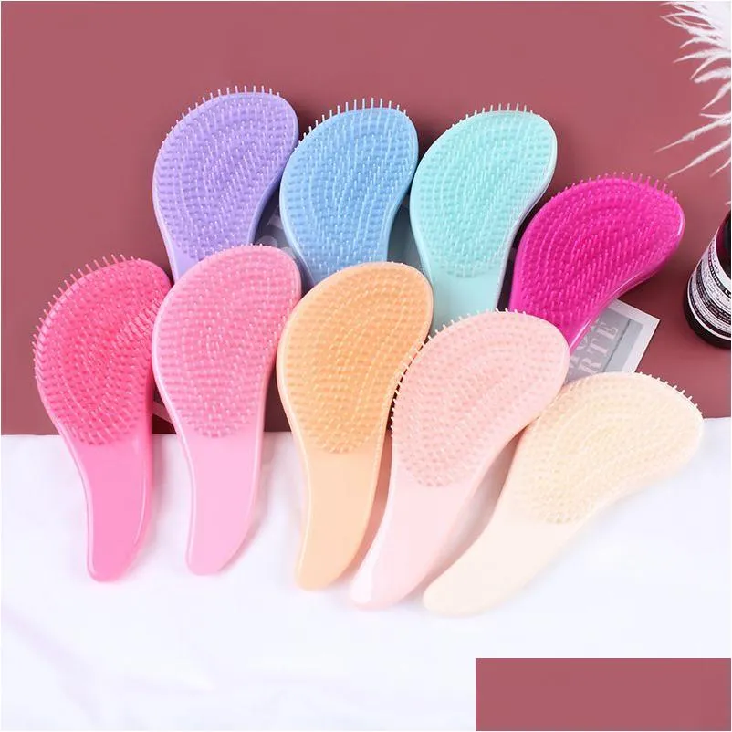 Autre jardin de maison 14,5 cm poignée magique portable peigne à cheveux anti-statique Mas brosse de douche brosse à cheveux Dhheq