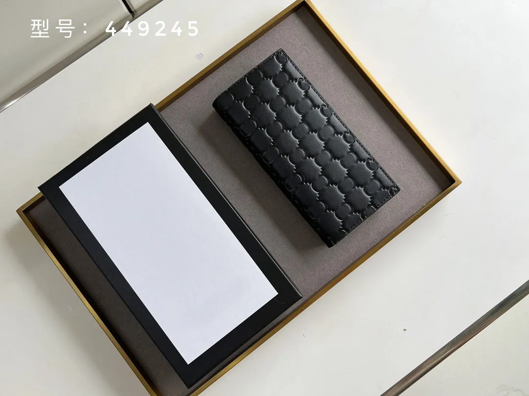 2023 Fashion Designer High Quality New Style Exquisite Embossed Cowhide Multi-Slot Slim Wallet Card Clutch Storage Card Holder 449245 G Original Box 7A