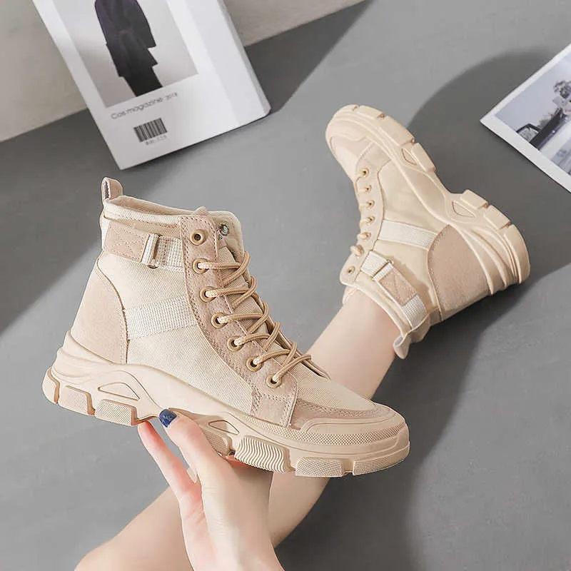 Boots Female 2022 Spring New Student Wild Knight Boots Short Tube Tube Top Top Small Short Boots Canvas Shoes 35-40 AA230406