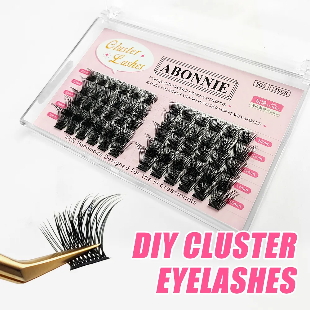 False Eyelash Clusters DIY Volume Extensions C D Curl Segmented Premade Volume Fans Russian Lashes Bundles Makeup