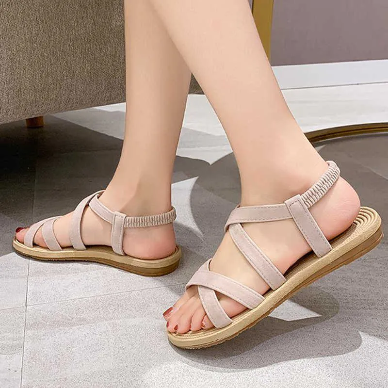 Sandali 2023 Nuovo Summer Rome Sandals Scarpe Domande Croce Sandali Sandalias Flat Sandalias Ladies Sandalia Femminina Open Noe Shoes Y2304