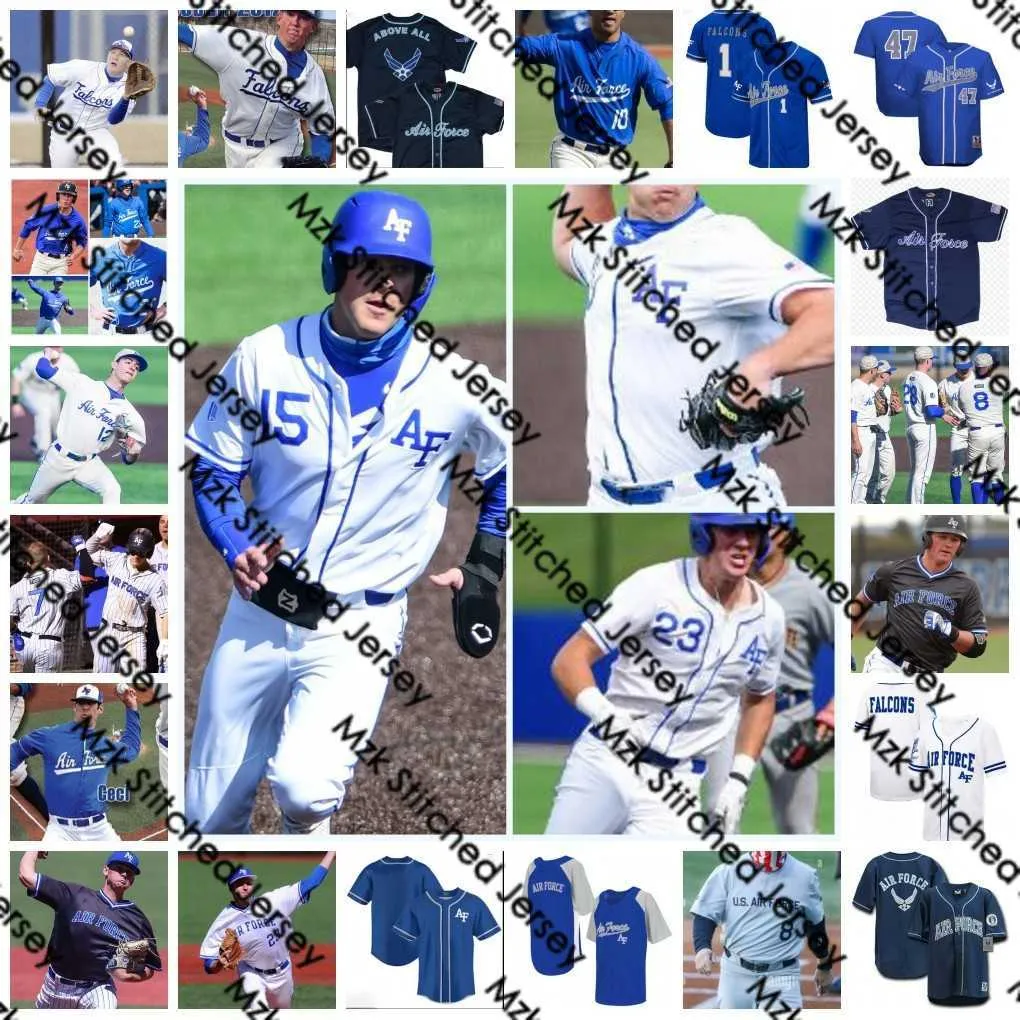 Custom Stitched AF Falcons Baseball Jersey Aaron Reyes Braydon Altorfer Duke Benge Rob Martin Jaxson Crump Chris Stallings Paul Skenes