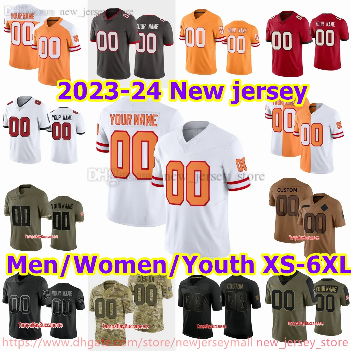 Custom S-6XL DIY NCAA Football Jersey Stitched 12 TomBrady 6 JulioJones 13 MikeEvans 87 RobGronkowski 45 DevinWhite 54 LavonteDavid Jerseys