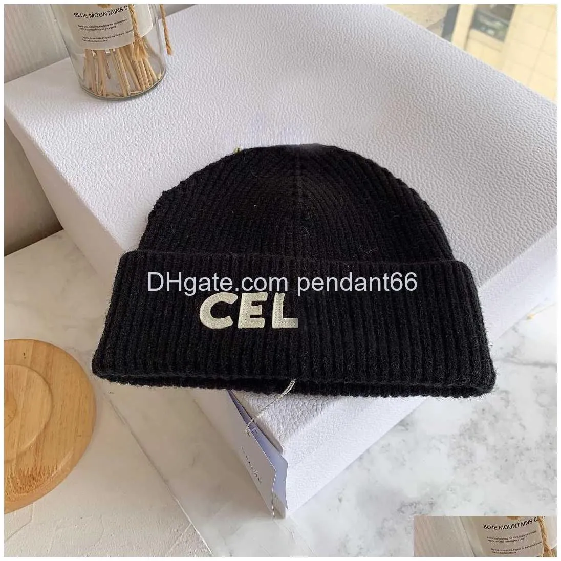 skull caps for women casual windproof wool warm fashion knitted hat designer letter ce solid christmas hats 22ss winter