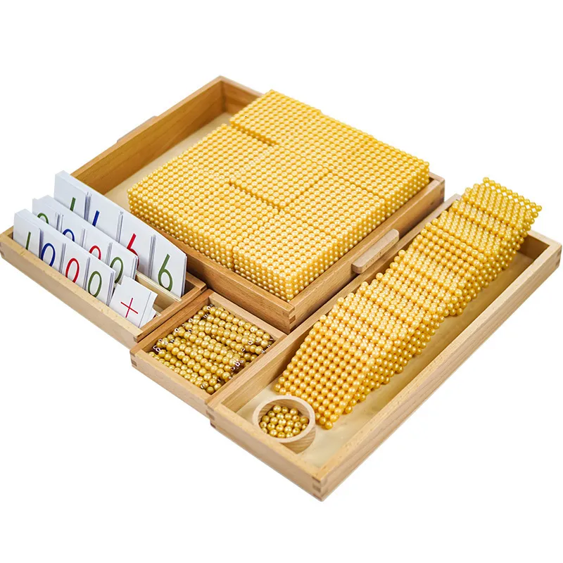 Leer speelgoed Montessori voor kinderen wiskunde onderwijs aids bankspel kralen decimal box s kind child toy educatieve 230407