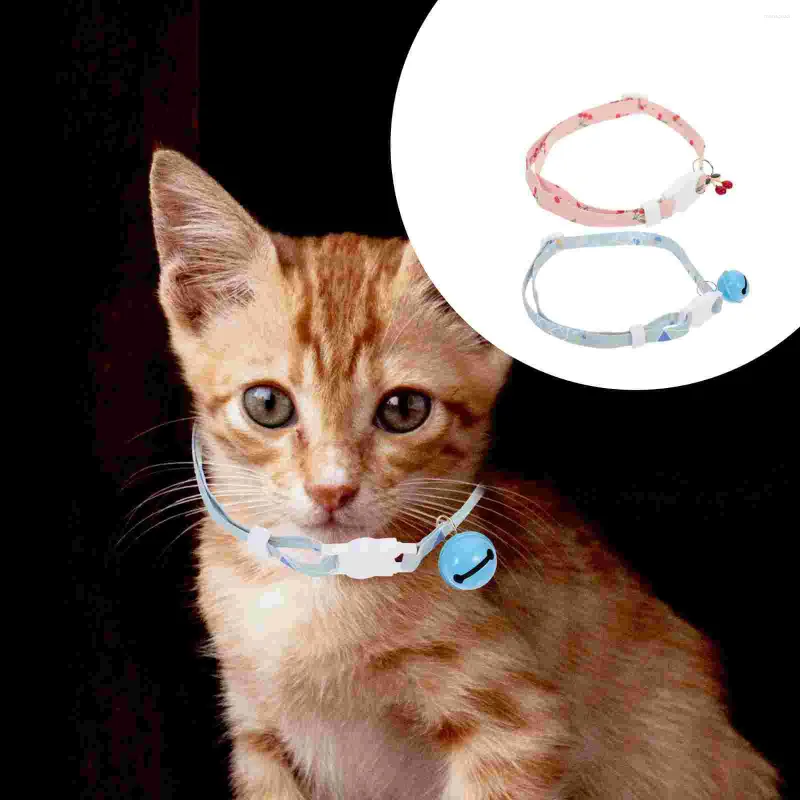 Dog Collars 2 Pcs Pet Collar Cat Supply Adjustable Puppies Don't Strangle Your Neck Necklace Fabric Puppy Address Tags For Dogs