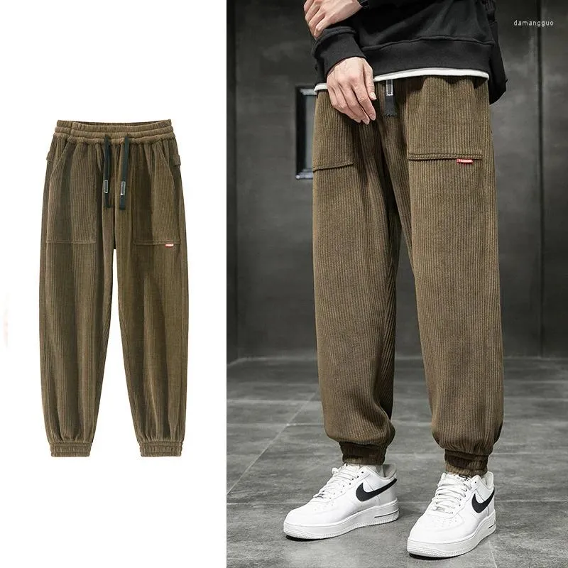 Pantalones para hombres M-8XL Harem Corduroy Sweetpants Hombres Primavera Otoño Baggy Joggers Moda Streetwear Flojo Casual Tamaño grande