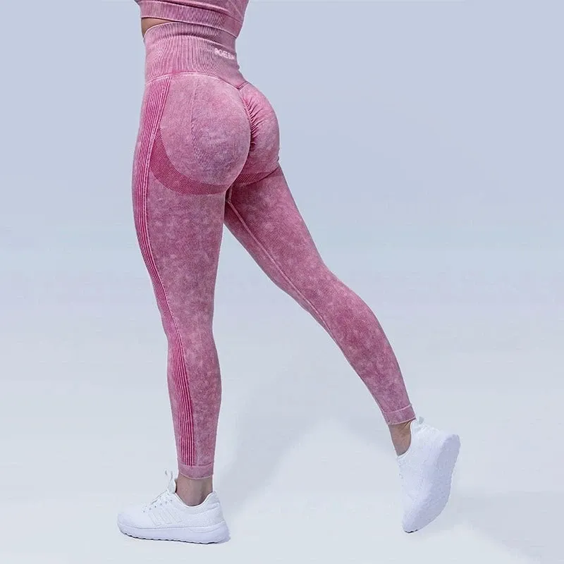 PCHEE BUM Washed Knit Yoga Pants Push Up Leggings For Women Seamless  Fitness Gym Legging Sport High Waist Workout Tights