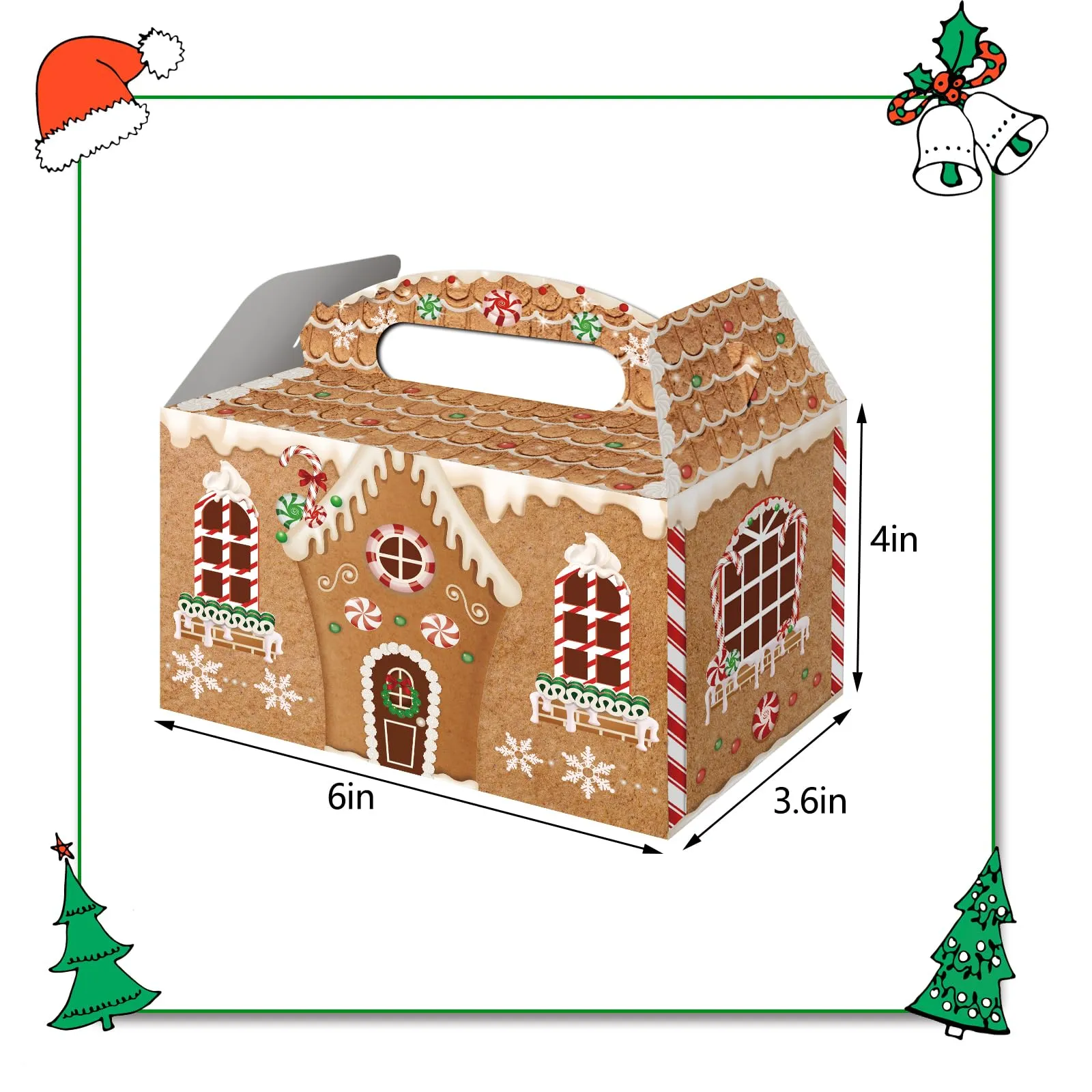 Christmas Decorations Treat Boxes Gingerbread House Cardboard Cookie Goody Gable Candy Bags Cupcake Box For Goodies Drop Delivery Otarb