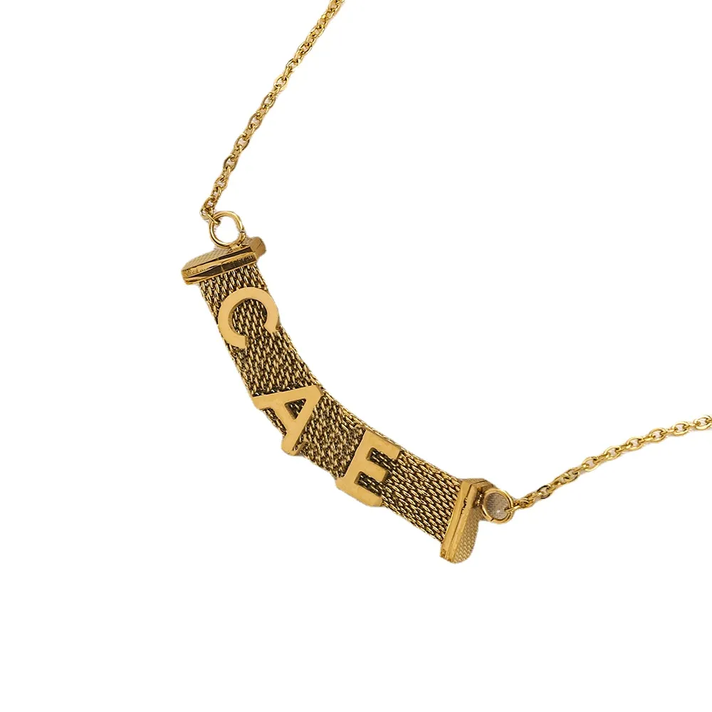Marchio Designer Lucchetto Placcato Oro Donna Monogramma Amore Romantico Gioielli Collana Semplice Ciondolo Regalo Catena Festa di Nozze_voghion.com