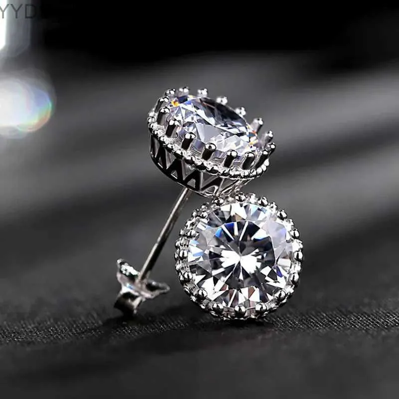 Stud Anziw kvinnors vintage halo studörhängen odlade 1.0ct moissanite piercing örör örhänge silver 925 sterling klassiska bröllop smycken yq231107