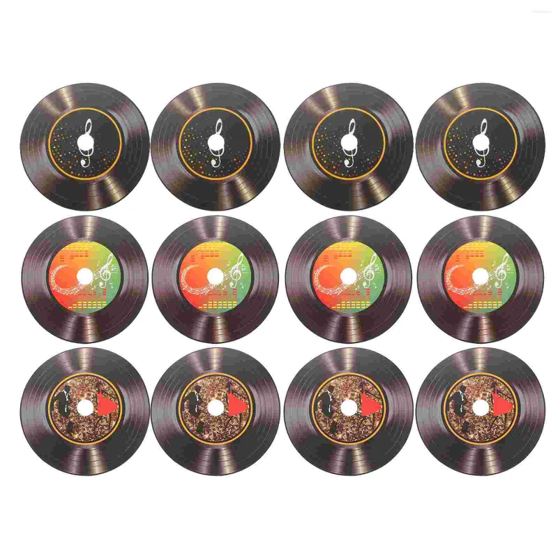 Wandklokken 12 PCS Record Decoratie Ornament Records Disc Decor PVC Room