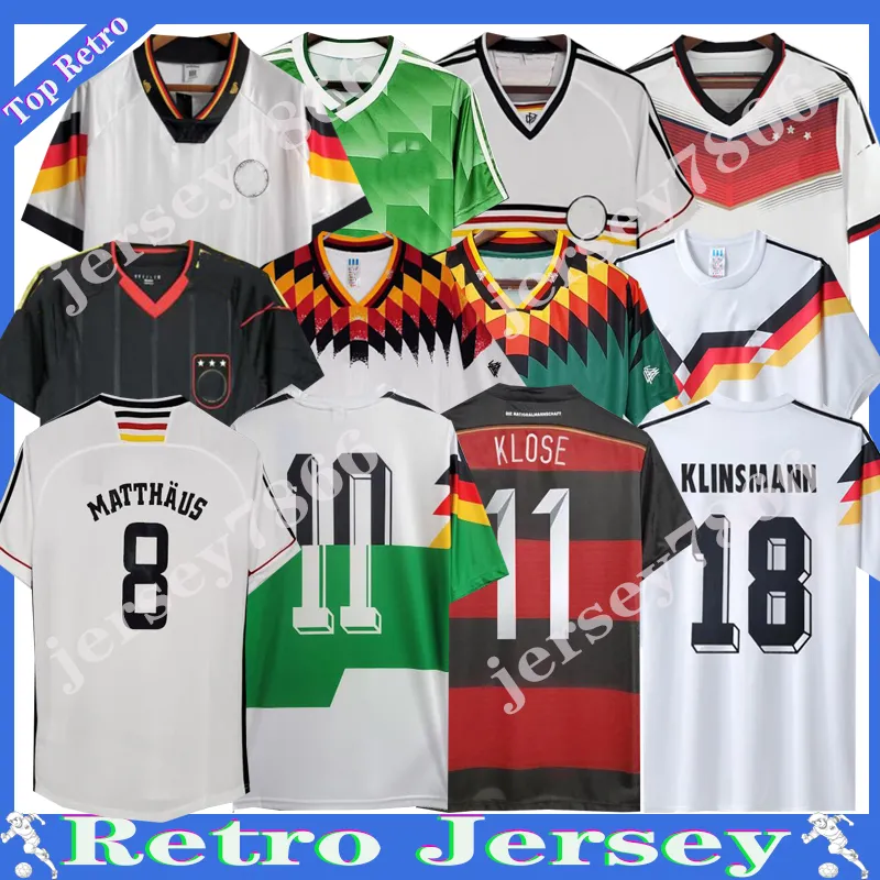 90 98 88 96 Puchar Świata Niemiecki Retro Littbarski Ballack Soccer Jersey Klinsmann 06 14 Koszule Kalkbrenner Matthaus Hassler Bierhoff Klose Vintage Mundlid