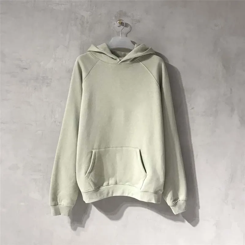 Mens Long Sleeve Woolen Designer Sage Green Hoodie Sweater Cut Top