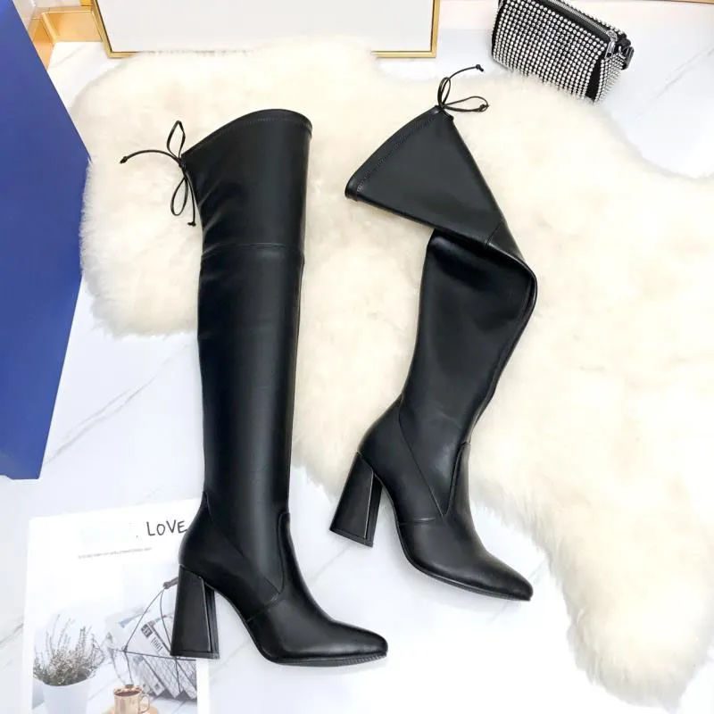 Over The Knee High Boots 60mm Leather Thigh High Fashion Booties