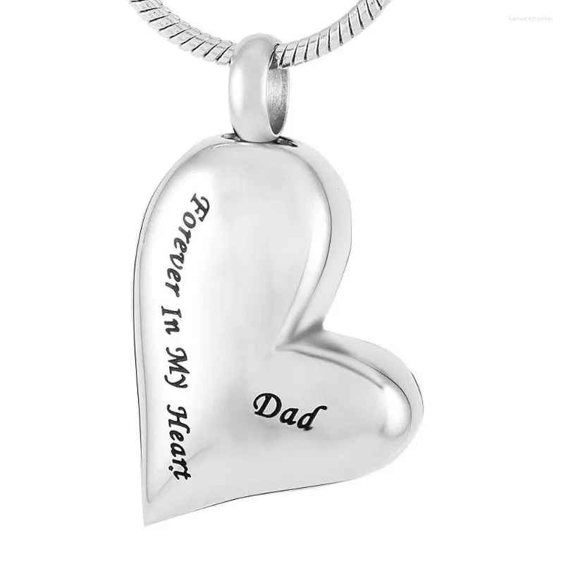 Pendentif Colliers MJD8032 "Forever In Heart Dad" Mémorial En Acier Inoxydable Urne Crémation Bijoux Pour Les Cendres Du Père