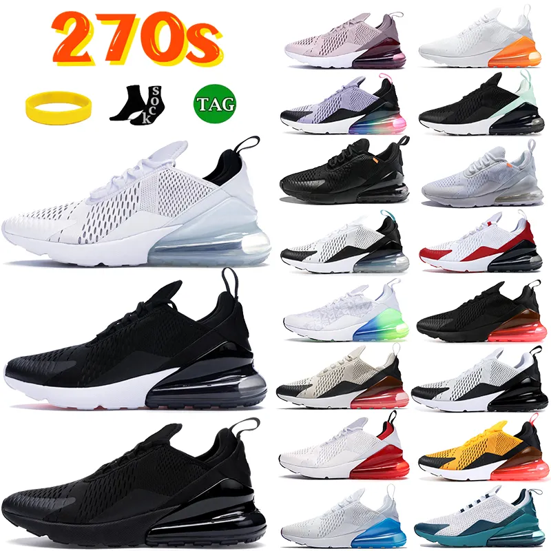 Mannen 270 Loopschoenen Designer 270s Runner Sneakers Wit Triple Zwart Spirit Teal Mesh Schoen Heren Dames Ademend Rubber Schokabsorptie Lace Up Sport Trainers