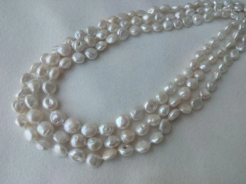 Chaines 20-21-22 "Baroque Blanc Reborn Keshi Pearl Collier 9-10 mm