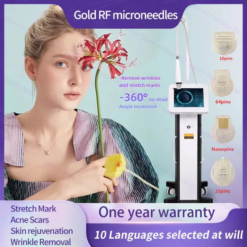 2023 홈 뷰티 악기 Microneedle RF 기계 제거 목 주름 피부 난방 페이스 리프팅 장치 RF 장비