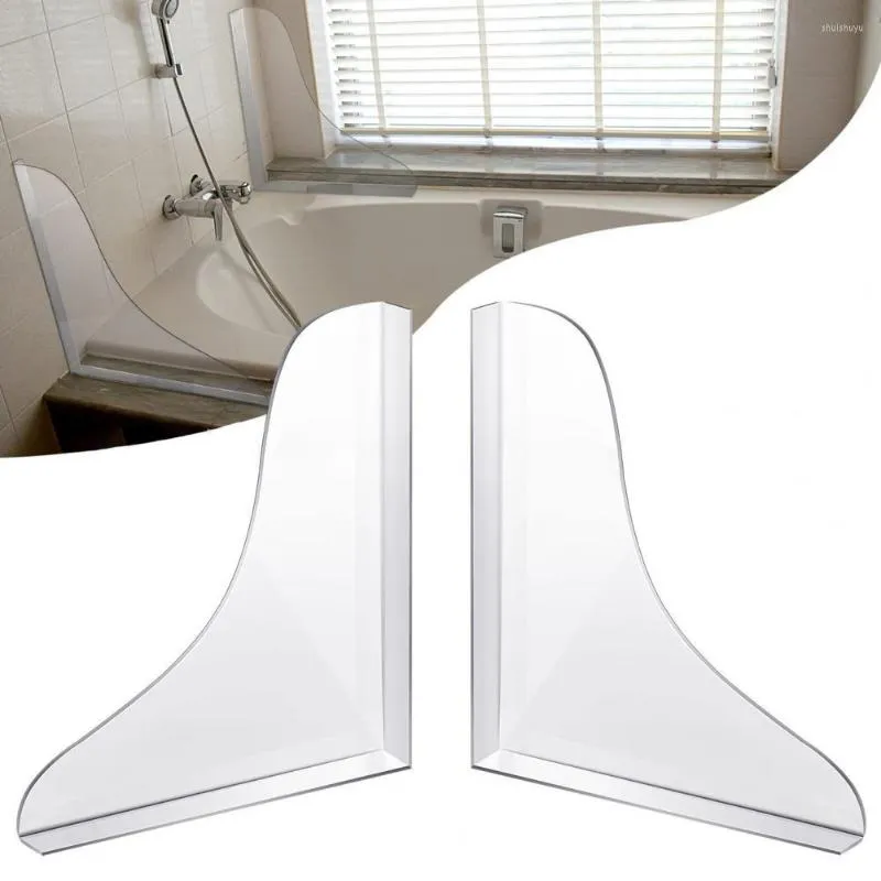 Set di accessori da bagno Paraspruzzi per vasca da bagno con nastro adesivo Design curvo Acqua trasparente per bagno per WC