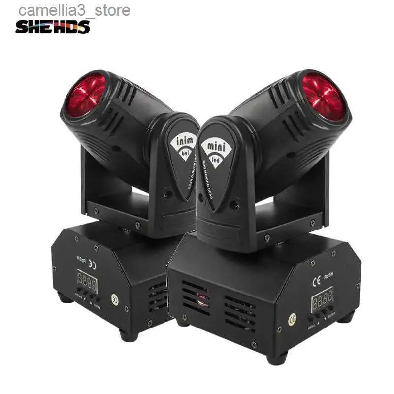 Ruchowe światła głowicy Shehds Mini LED Belka punktowa 10 W ruchome głowica światło DMX512 Strobe do domu disco bar scena ślubna Q231107