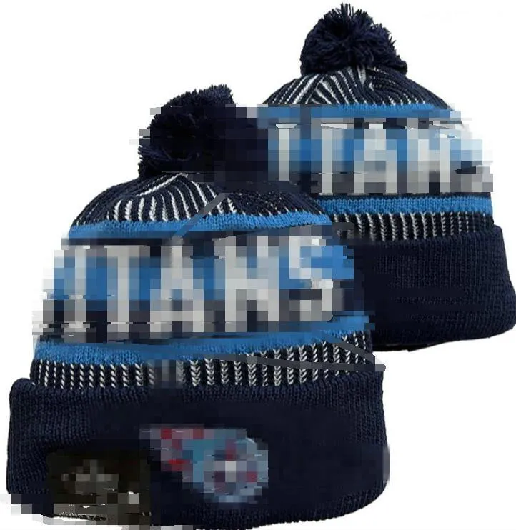 Hommes tricotés à revers Pom Tennessee Bonnets TB Bobble Chapeaux Sport Tricot Chapeau Rayé Sideline Laine Chaud Baseball Bonnets Casquette Pour Femmes A8