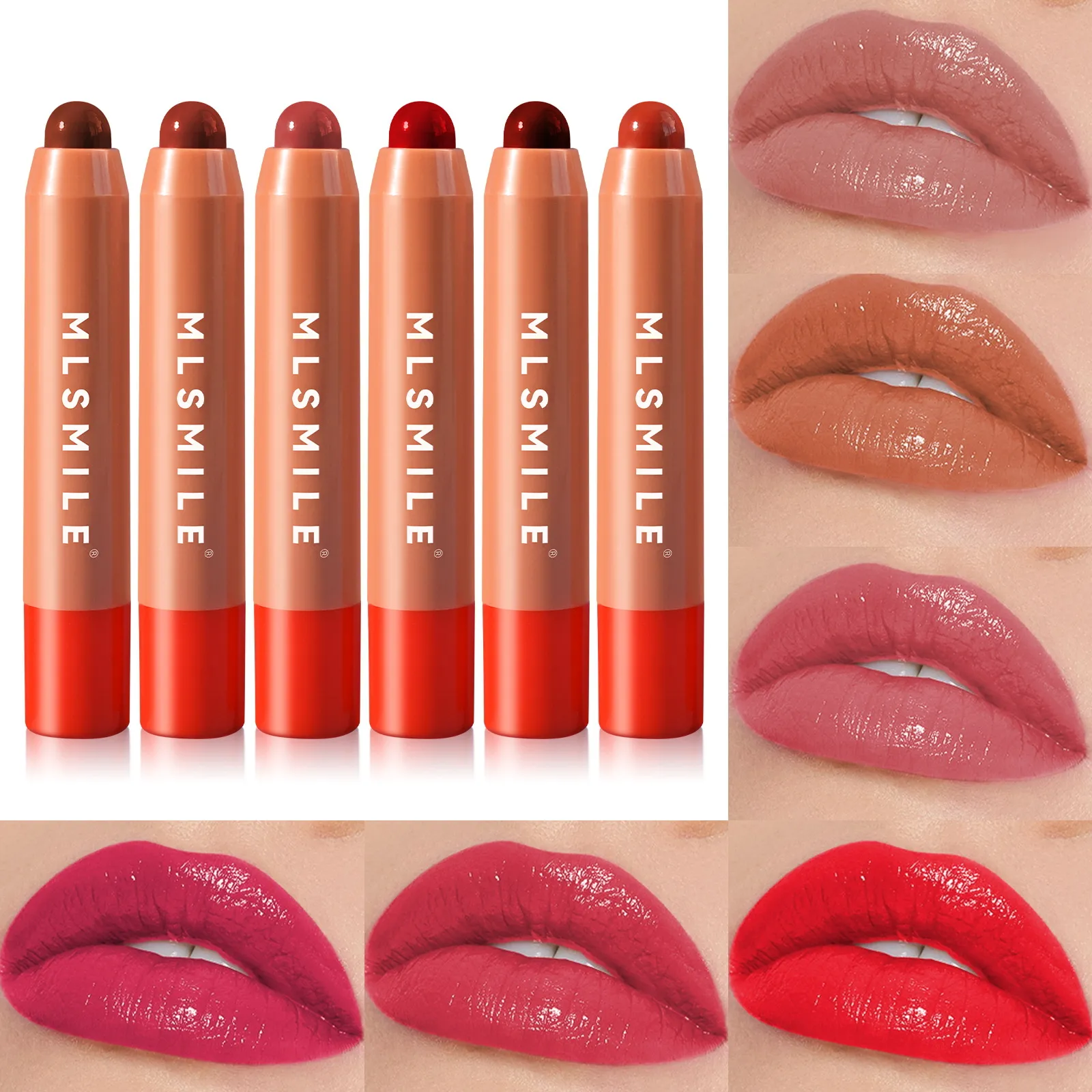 Waterproof Nourishing Lipstick Pencil Matte Smooth Nude Pink Lipliner Pen Lasting Not Fading Lip Tint