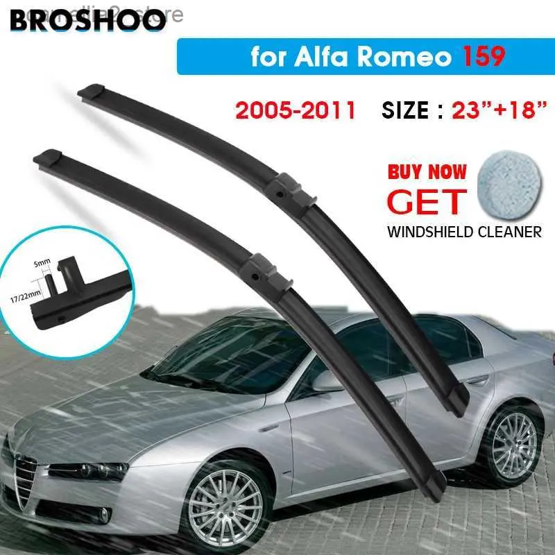 Windshield torkar biltorkarblad för Alfa Romeo 159 23 "+18" 2005-2011 Auto vindrutan Vindrutetorkare Blad Window Wash Side Pin Arms Q231107