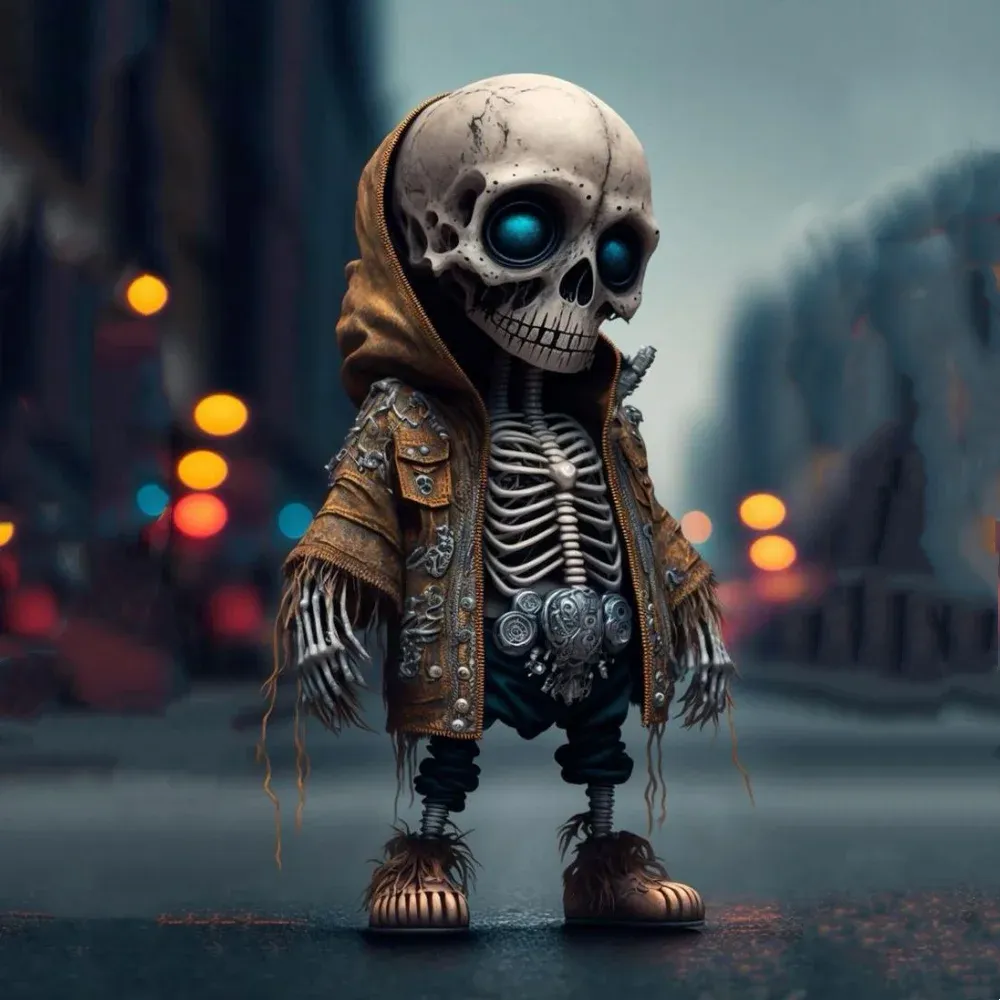 Nya coola skelettfigurer för Home Halloween dekoration prydnadsskelett docka miniatyrer rum dekor figur sats skrivbord tillbehör