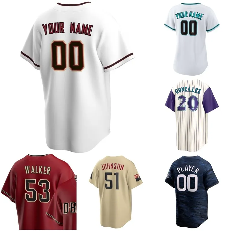 2023 Baseballtröja herr 20 Luis Gonzalez 51 Randy Johnson Corbin Carroll Adolis Garcia Joe Mantiply Dominic Fletcher Ketel Marte Baseball Shirts Women