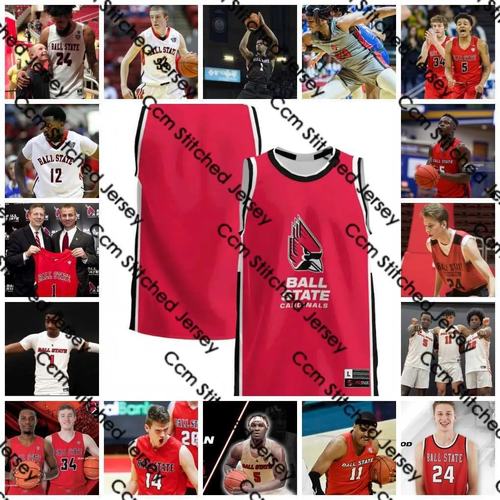 NCAA Custom Ball State Cardinals Basketball Jersey Ray McCallum