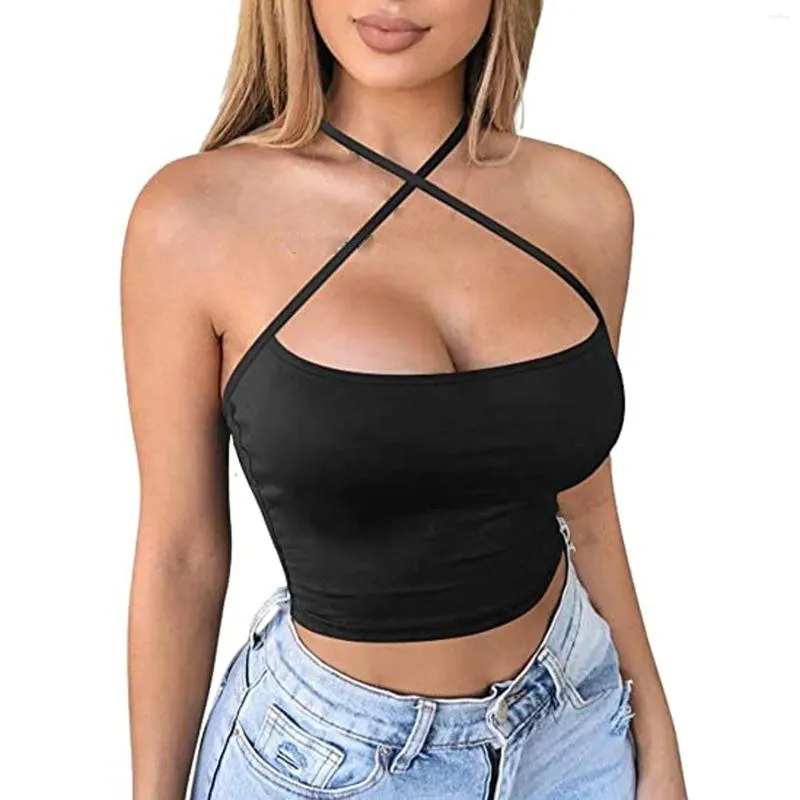 Camisoles Tanks Sexy Casual Dames Top Kleur Olid Mode Kort -Strapless Sling Damesblouse