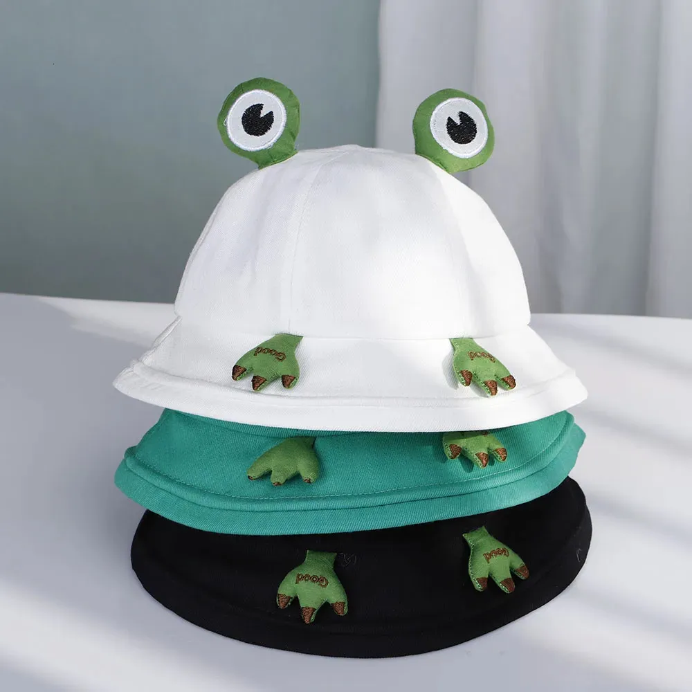 Korean Style Frog Frog Bucket Hat For Women And Children Fashionable Summer  Fishing Cap With Big Eyes And Cute Sun Hat From Huo07, $10.62