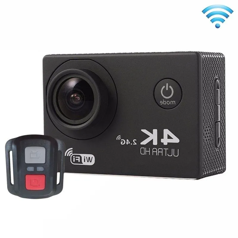 Freeshipping 20 inç ekran 4K 170 Derece Geniş Açılı WiFi Sport Action Camera Kamera Kamera Kamera Kamerası Uzaktan kumanda TUFM