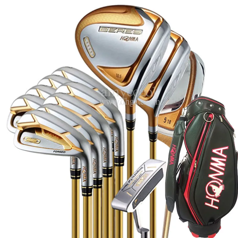 Nowe kluby golfowe 4 gwiazdki mężczyzn S-07 Kluby pełne zestaw Honma Driver Wood Irons Putter R lub S Flex Graphit Shaft Bezpłatna wysyłka i torba golfowa