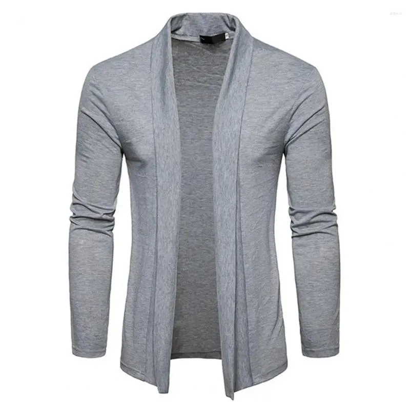 Maglioni da uomo Cardigan primaverile autunnale a maniche lunghe con risvolto lavorato a maglia a punto aperto cappotti slim casual