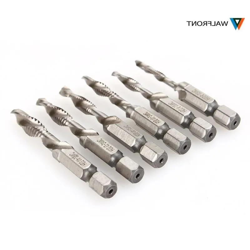 Freeshipping 6 Pçs/set brocas para metal Deburr Countersink Hex Bit HSS 1/4 Shank SAE Broca Torneira Combinação Bit Set kit de brocas Avtlk