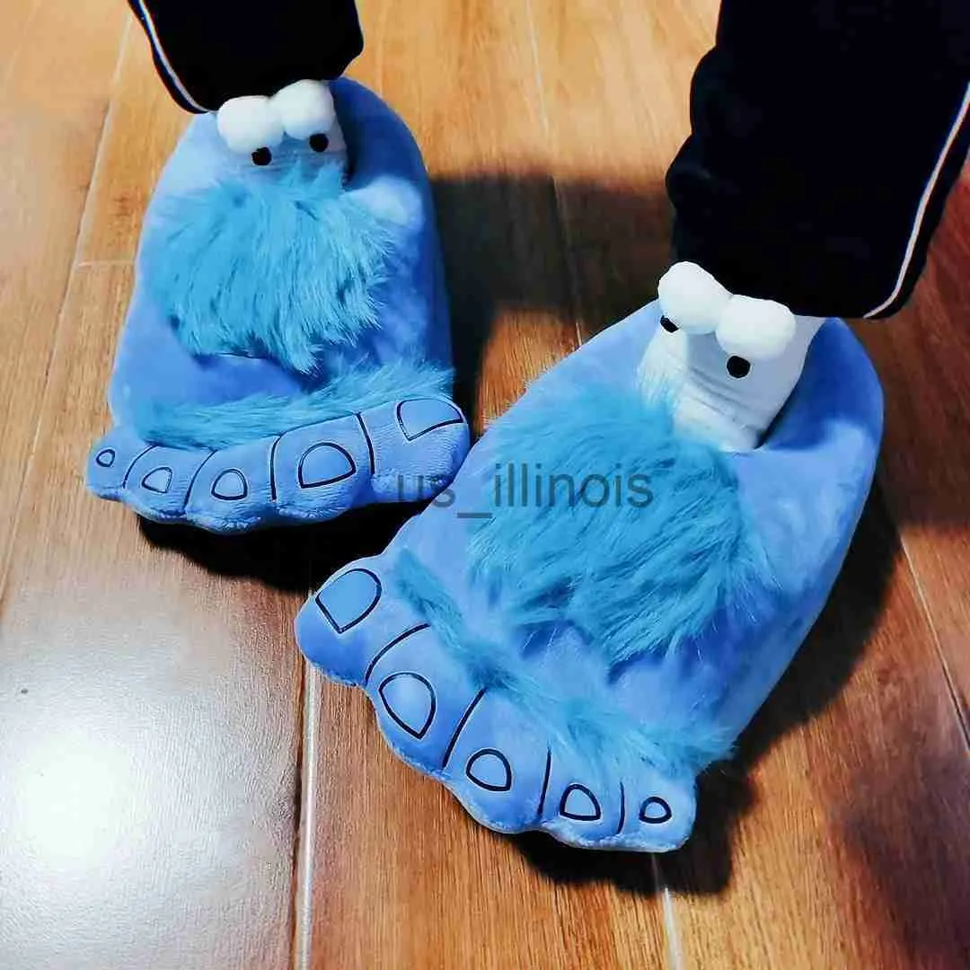 Slippers Modieuze Heren Wild Paw Slippers Thuis Pluizige Katoenen Schoenen Plus Size Heren Creatieve Dierenvoet Vorm Schoenen Grote voeten Bont Slides J231108