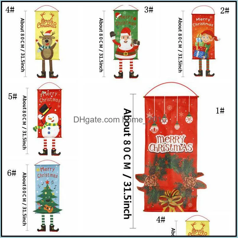 Banner bandeiras 6 estilos bandeira de natal dos desenhos animados cervos boneco de neve papai noel impressão janela parede pendurado decoração de festa de natal casa jardim db dhudq