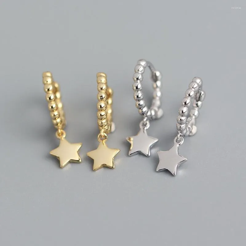 Hoop Earrings Yoofaning 925 Silver Needle Stud INS Minimalist Ball Beads Star Moon Pendant All-match Ear Buckle Women