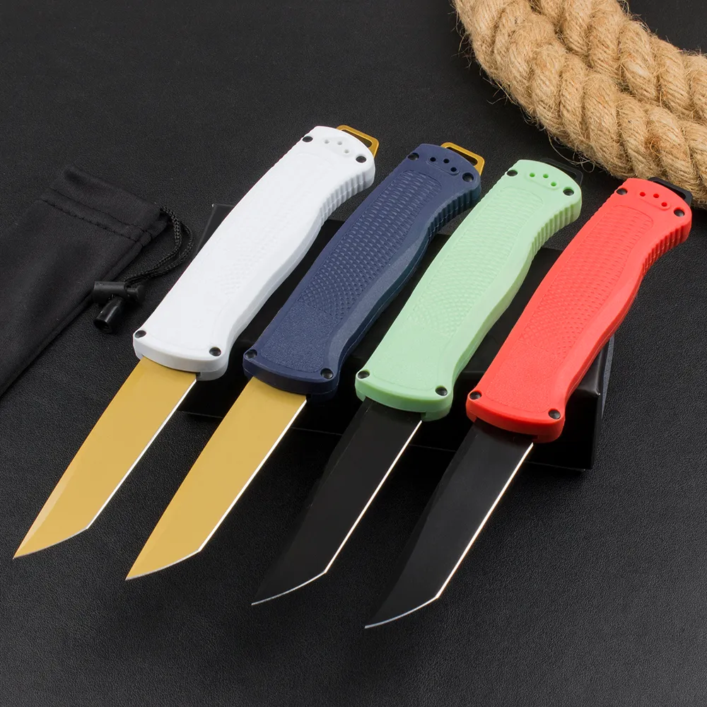 High Quality BM 5370FE AUTO Tactical Knife CPM-CruWear Titanium Coating Blade CF-Elite Handle Outdoor Camping Hiking EDC Pocket Knives with Retail Box