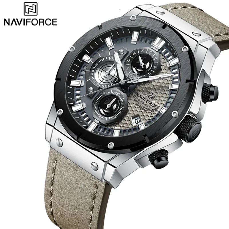 Zegarki damskie najlepsze markę NaviForce Watches Waterproof Luksusowy sportowy sport Męski Chronograf Mężczyzna Relogio Masculino 231107
