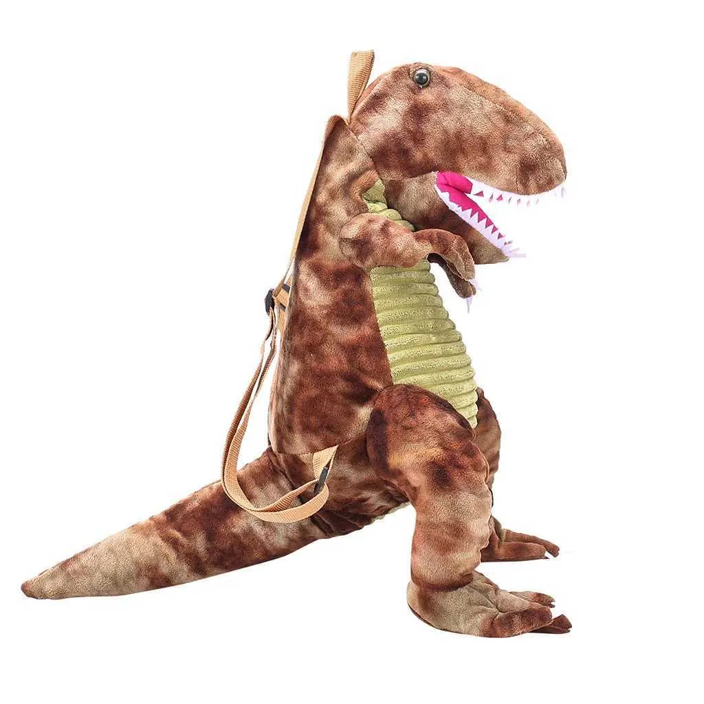Cute Backpack for Child Toddler Dinosaur Plush Doll Bags Gift Brown