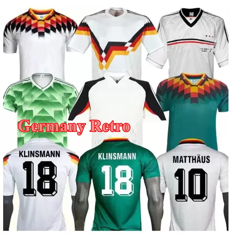 1998 1988 Alemanha Retro Littbarski Ballack Soccer Jerseys Sorto Klinsmann Matthias Camisa em casa Kalkbrenner Jersey 1996 2004 1990 1992 1994