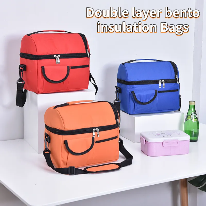 Ice PacksIsothermic Bags Lunch Reusable Insulated Thermal Women Men Multifunctional 10L Cooler and Warm Keeping Box Leakproof Waterproof 230407
