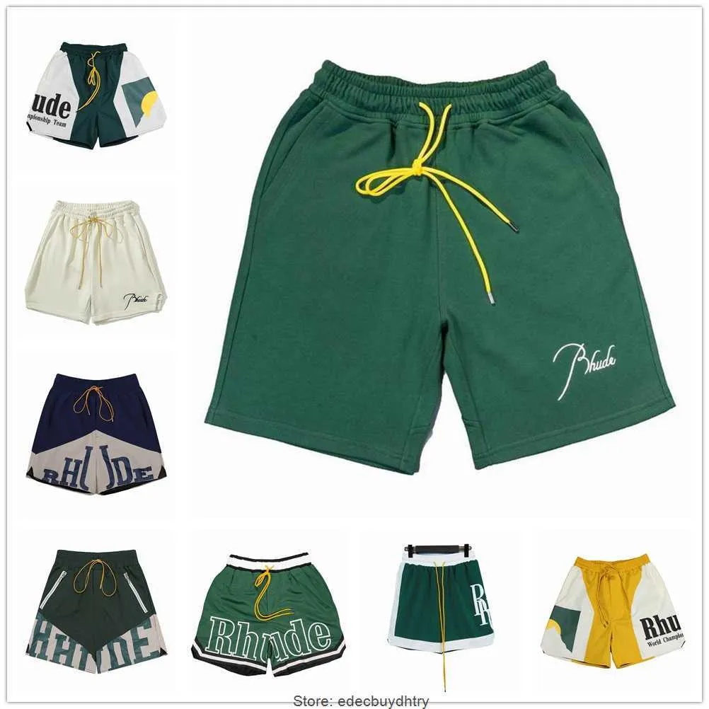 2023 RHUDE Shorts Designers Mens Basketball PANEL COURT SWIM TRUNKS